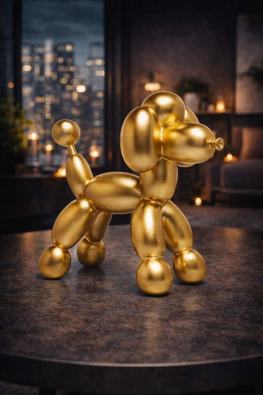 Golden Balloon Dog – Ikonische Design-Skulptur in Gold