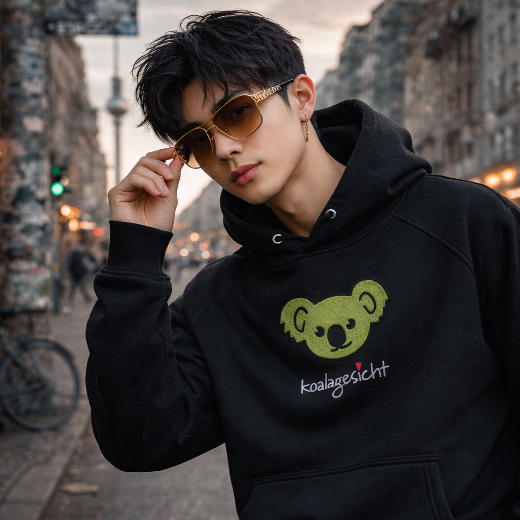 Koalagesicht Stick grün