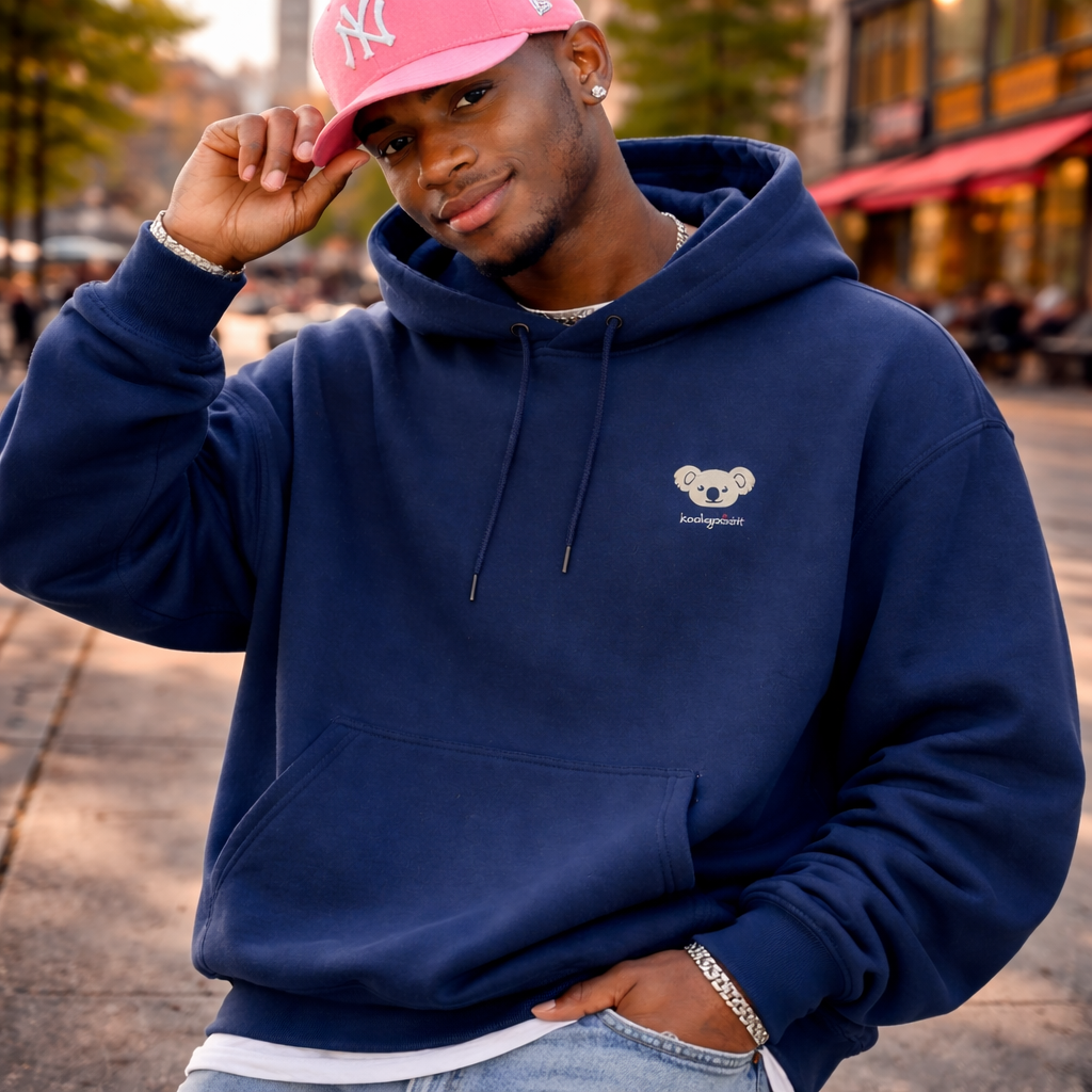 Organic Oversized Hoodie mit koalagesicht Stick