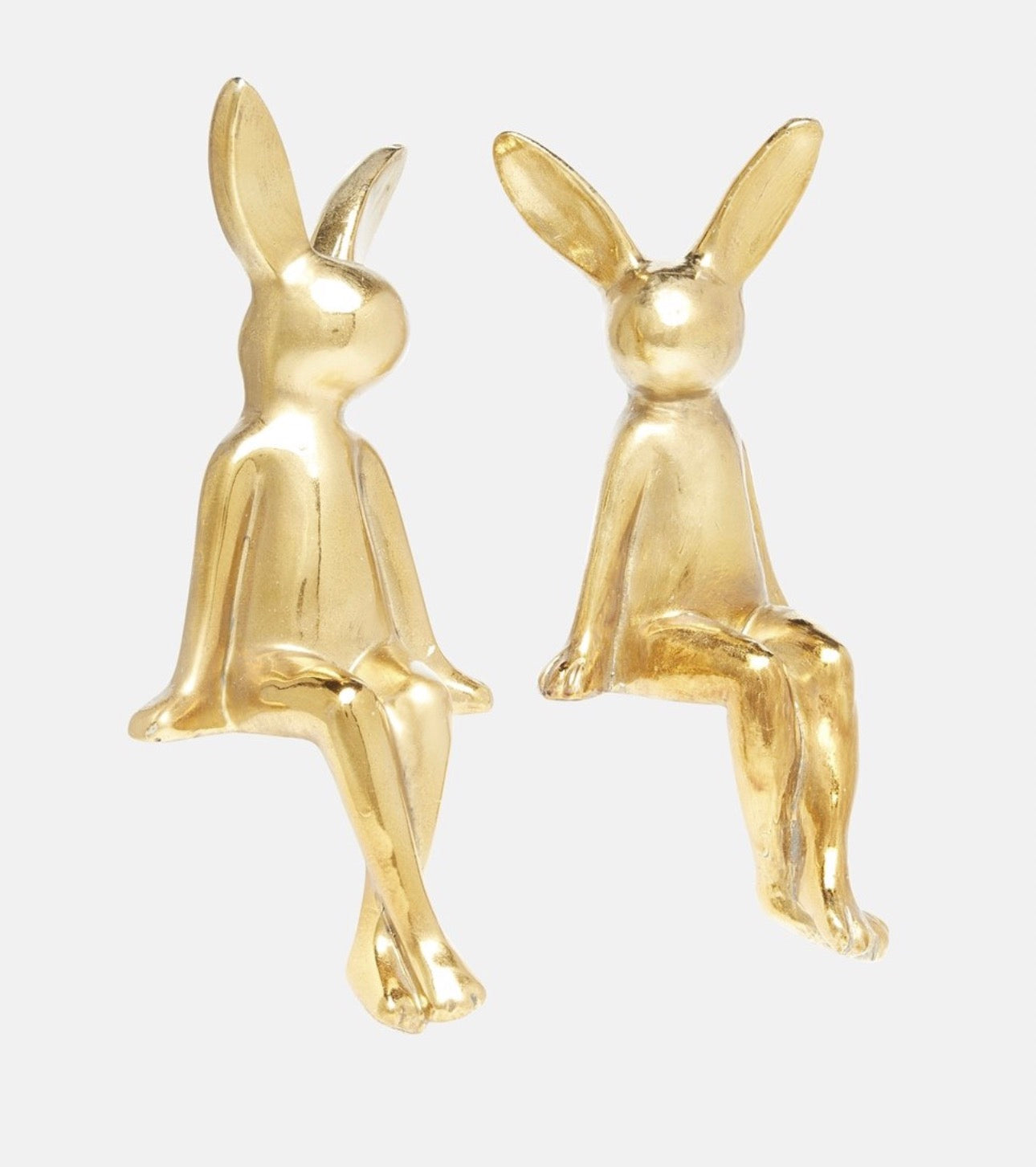 2 Designer Hasen Figuren - Gold