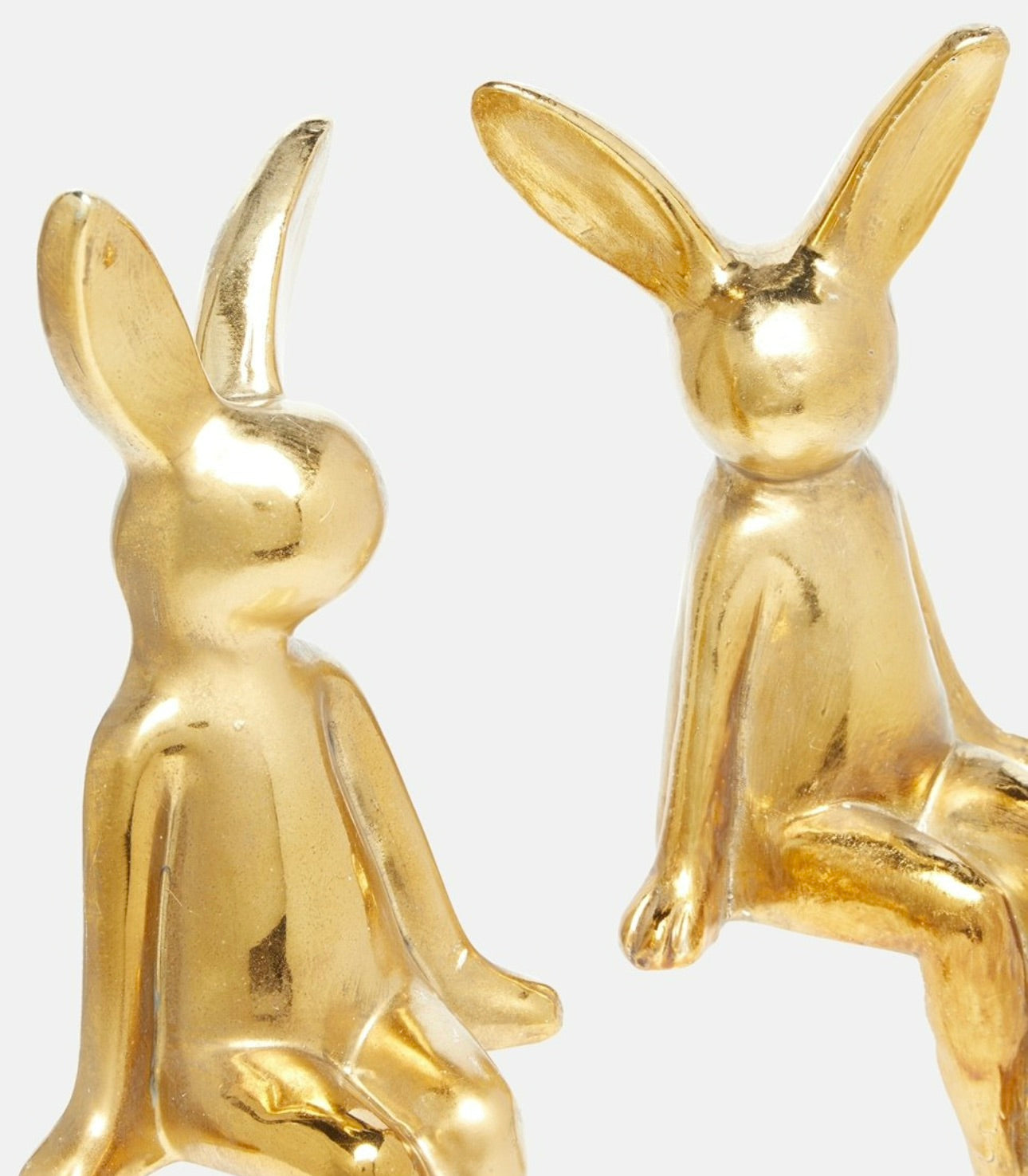 2 Designer Hasen Figuren - Gold