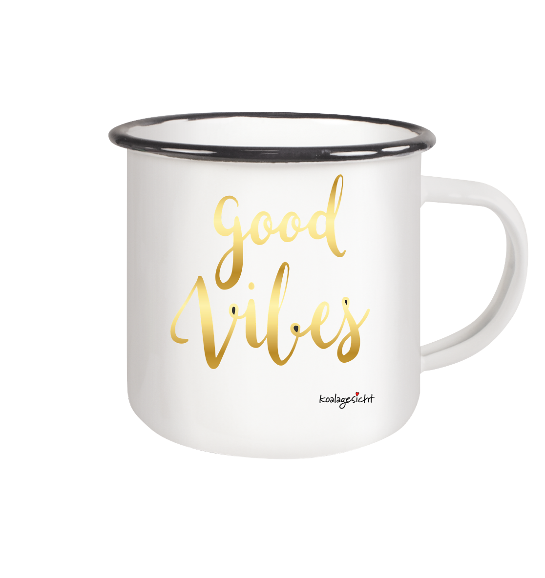 Good Vibes - Emailtasse - Emaille Tasse (Black)